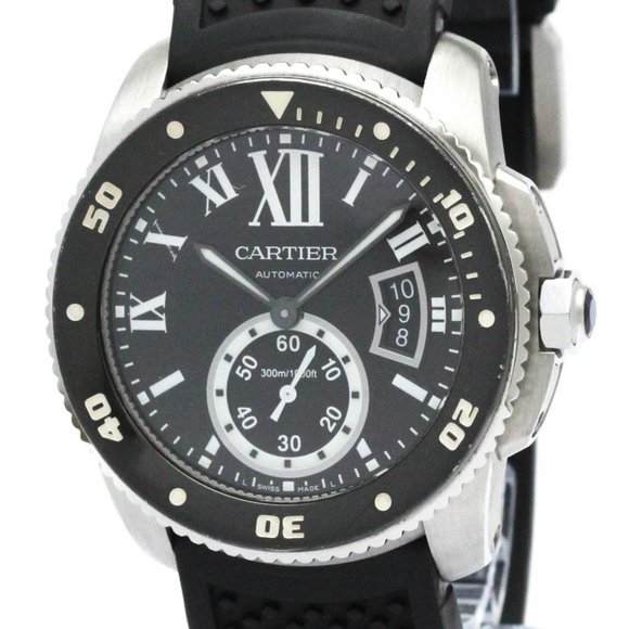 CARTIER Other - Polished CARTIER Calibre de Cartier Steel Automatic Mens Watch W7100056 BF582368